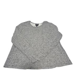 Bobeau Top Womens L Gray Long Sleeve Blouse Round Neck Knit